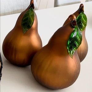 Trio of glass pears - 7” high